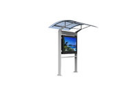 صفحه نمایش تبلیغاتی در فضای باز 55 اینچ با روشنایی بالا Ip65 دیجیتال ضد آب پایه پایه روی زمین