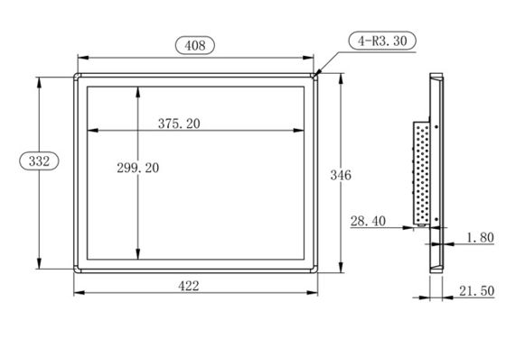 مانیتور 19 اینچی جاسازی شده برای پانل های امنیتی، تجهیزات صنعتی، نمایشگاه های پزشکی و کیوسک های اطلاعات عمومی
