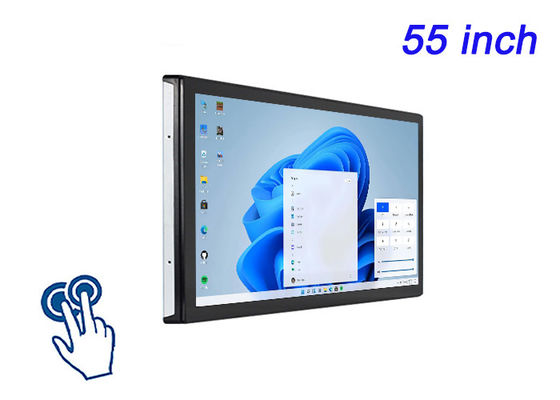 صفحه نمایش جاسازی شده لمس کننده 55 اینچی ویندوز برای ارائه شرکت ها، نصب هنر دیجیتال، نمایشگاه های موزه ای تعاملی و کنفرانس های ویدیویی پیشرفته