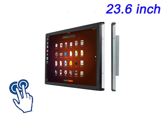 23.6 اینچ لینوکس لمس صفحه نمایش جاسازی شده برای ماشین آلات CNC، برنامه های کاربردی شهر هوشمند، سیستم های نظارت بر بیمارستان و غرفه های نمایشگاه