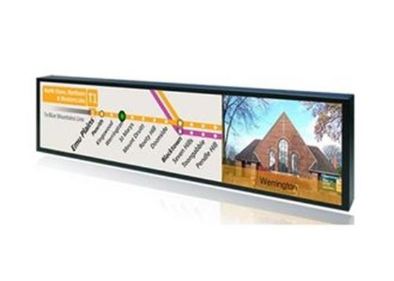 صفحه نمایش ال سی دی نوار کشیده 28 اینچی کیوسک تابلوهای دیجیتال برای اتوبوس ها و ایستگاه های مترو